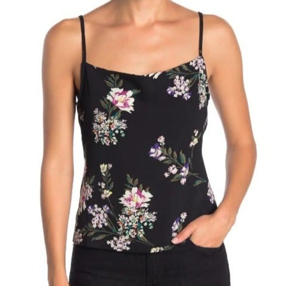love, Fire Tops - LOVE, FIRE floral print tank top black Sz M